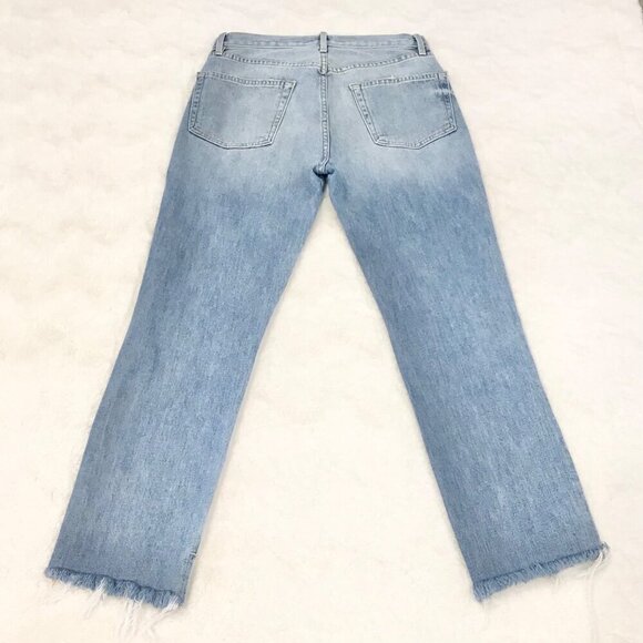 FRAME 27 Le Original High Rise Straight  Cropped Women’s Jeans Distressed McLane - Picture 6 of 13